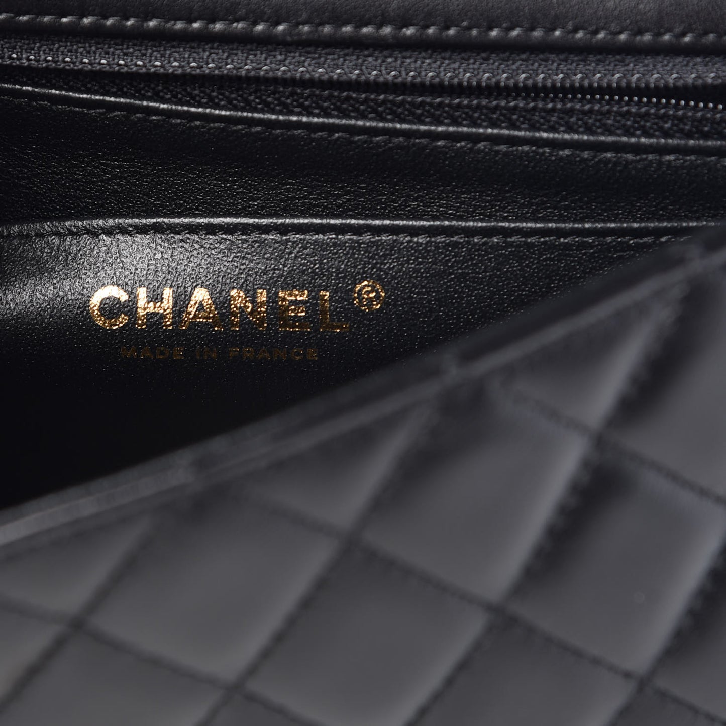 Lambskin Quilted Mini Rectangular Flap Black
