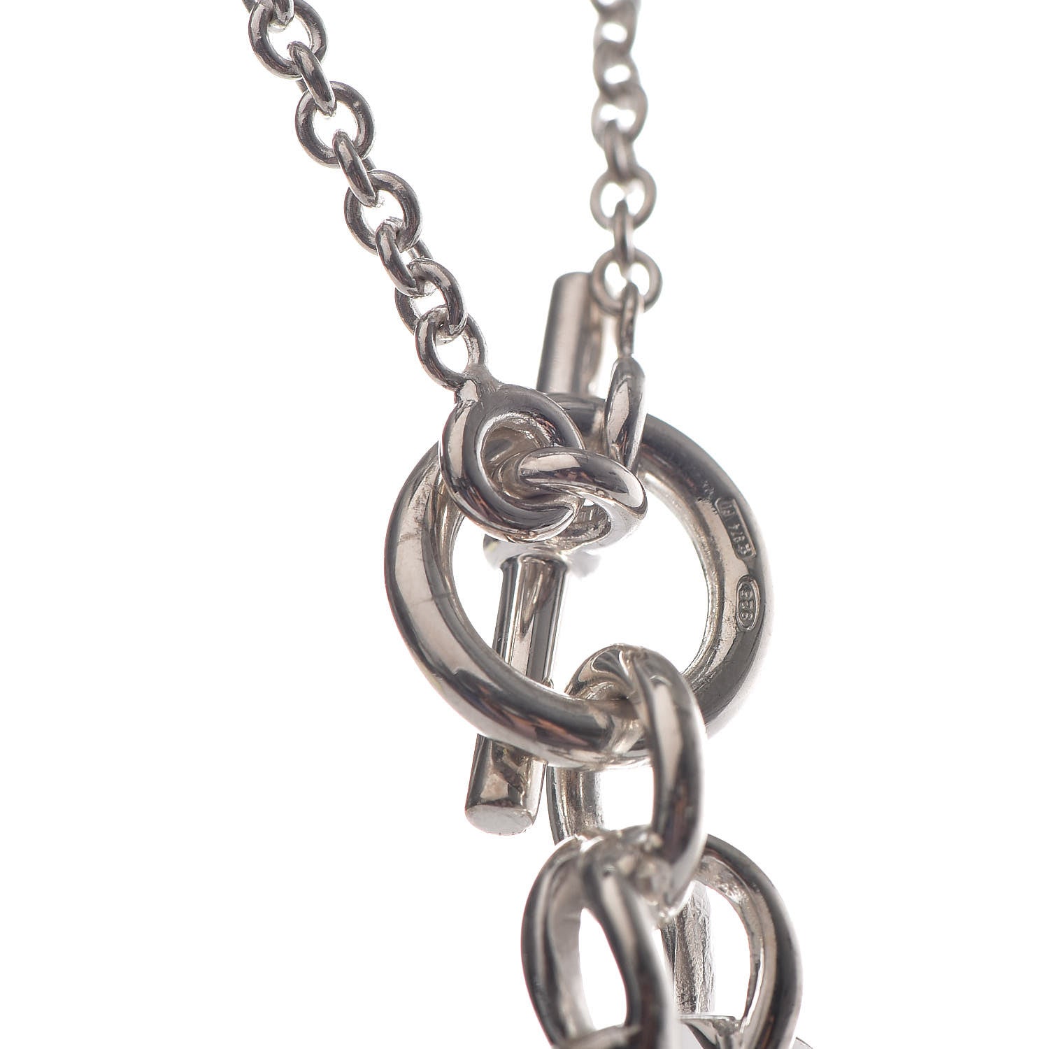 Hermes Sterling Silver Birkin Amulette Pendant Necklace 5 of 6