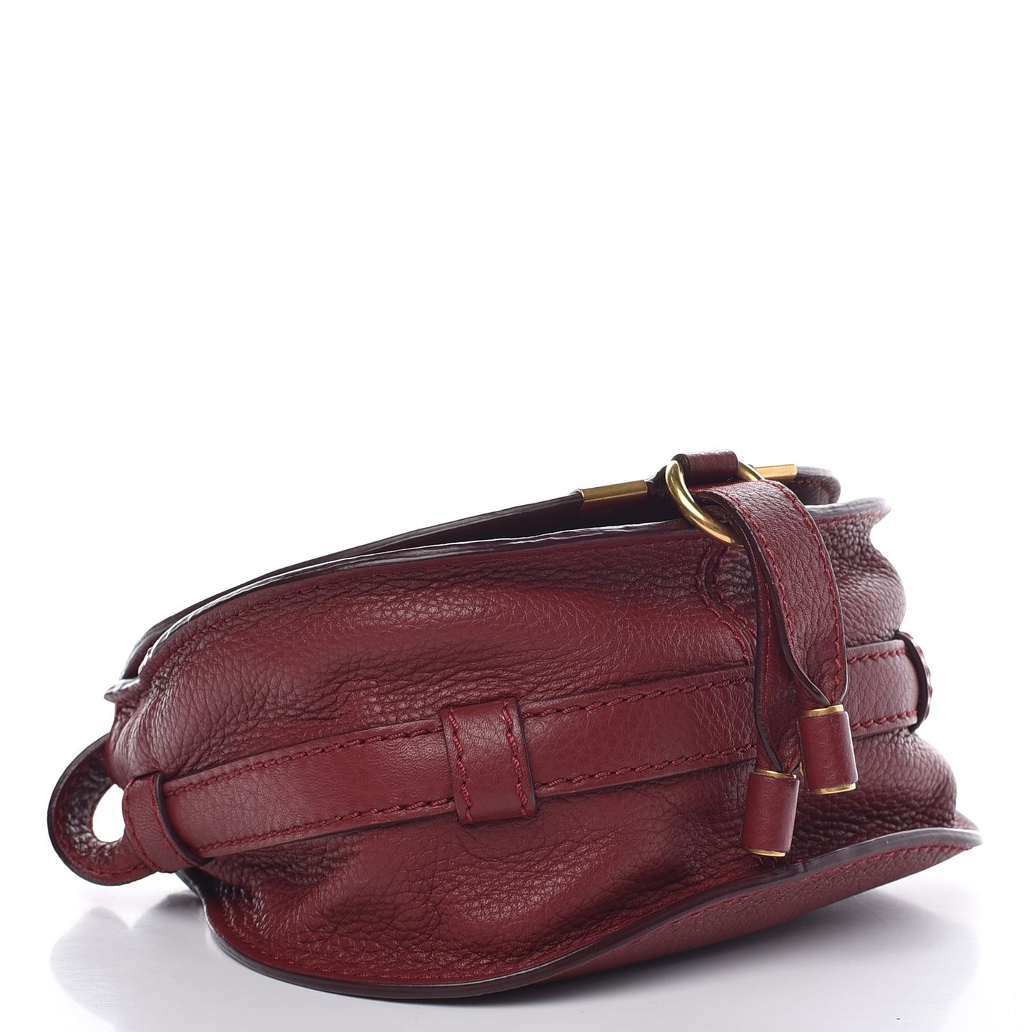Calfskin Mini Marcie Round Crossbody Bag Plum Purple