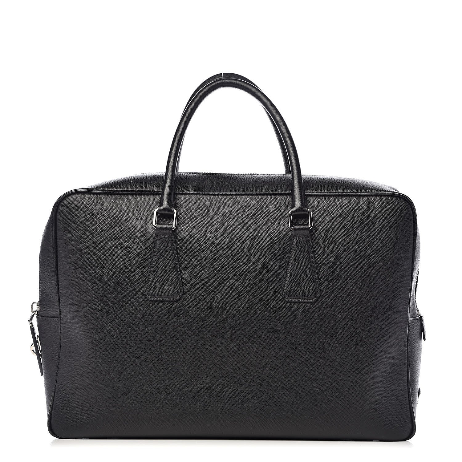 Prada Saffiano Travel Briefcase Black 1 of 19