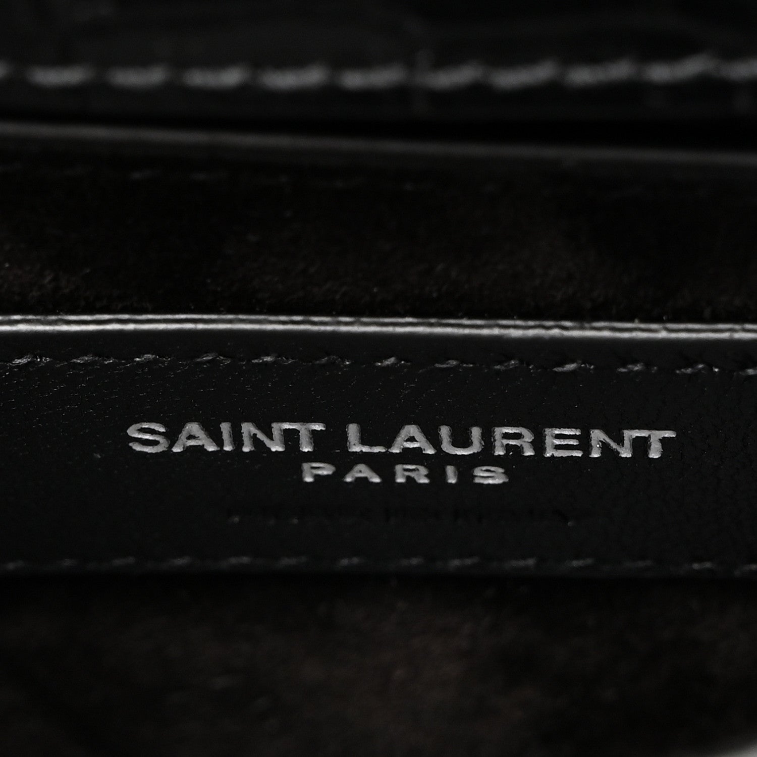 Saint Laurent Calfskin Crocodile Embossed Medium Monogram Sunset Black 6 of 10