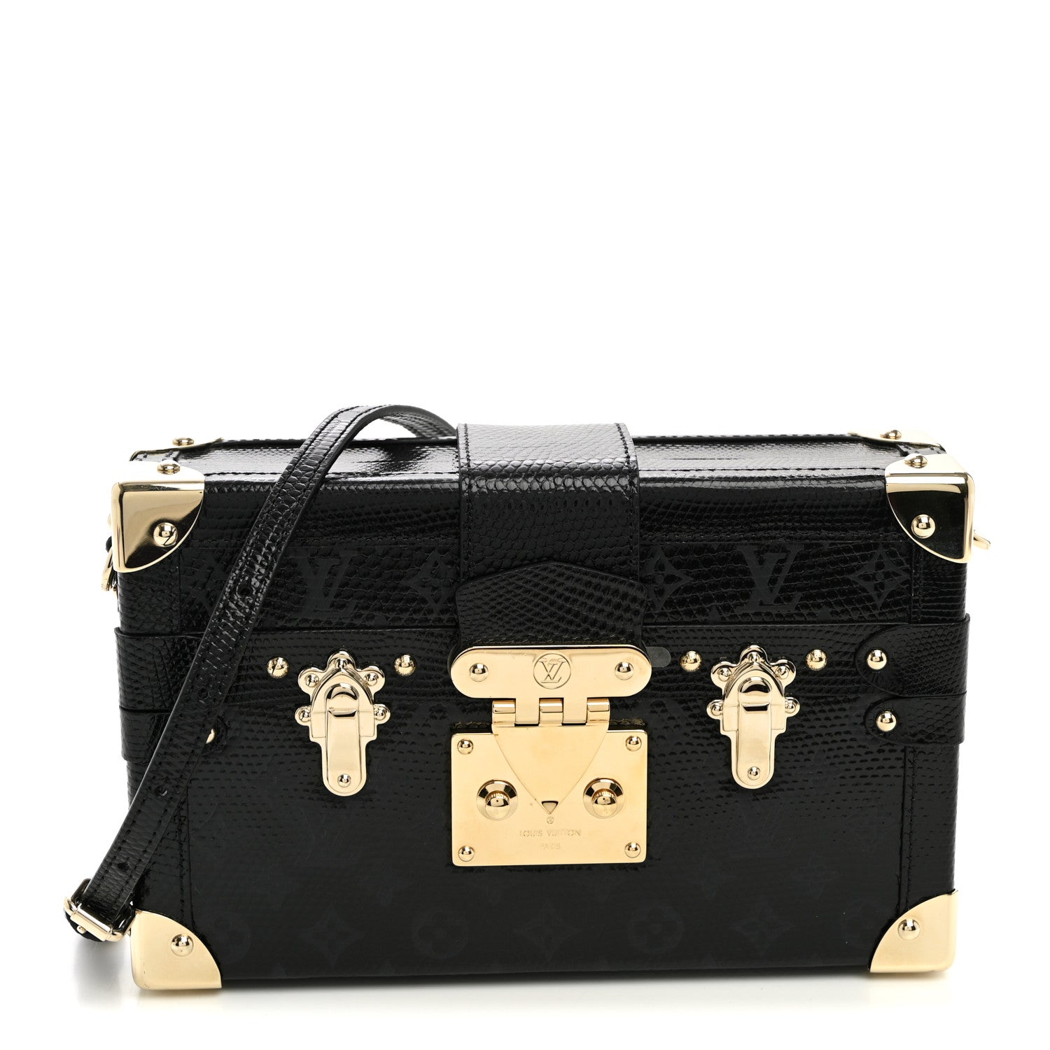 Louis Vuitton Monogram Lizard Petite Malle Black 1 of 8