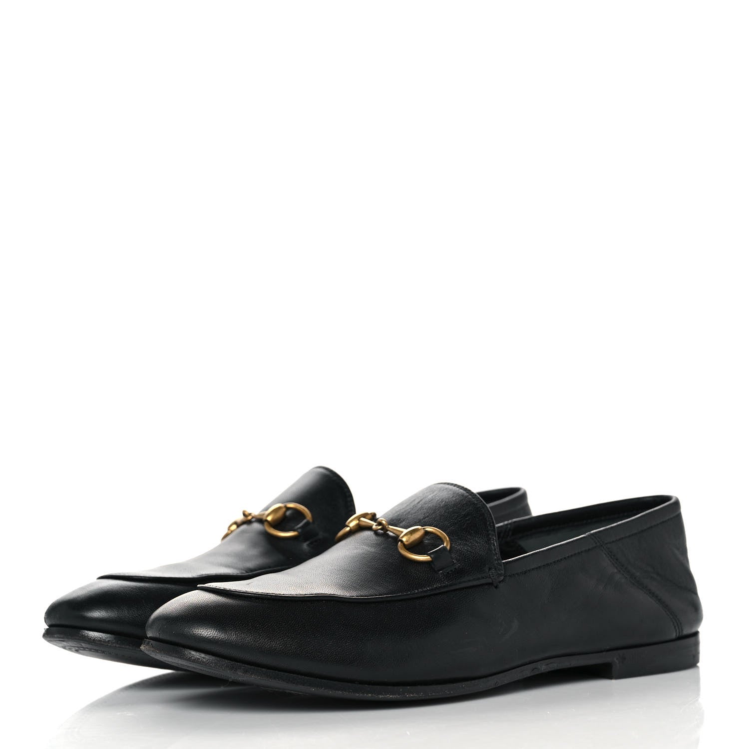 Gucci Lambskin Womens Brixton Horsebit Loafers 36 Black 3 of 9