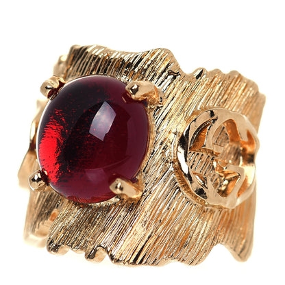 Gucci Metal Crystal GG Ring S Red 1 of 5