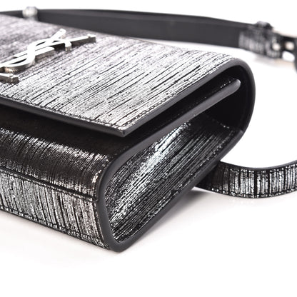 Saint Laurent Metallic Lambskin Lame Monogram Kate Belt Bag Black Platine 7 of 7