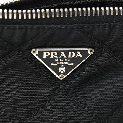 Prada Tessuto Nylon Impunturato Quilted Chain Pochette Black 7 of 8