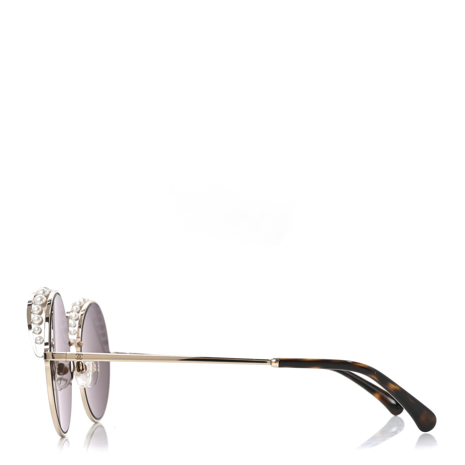 Chanel Pearl Round Sunglasses 4234-H Tortoise 3 of 7