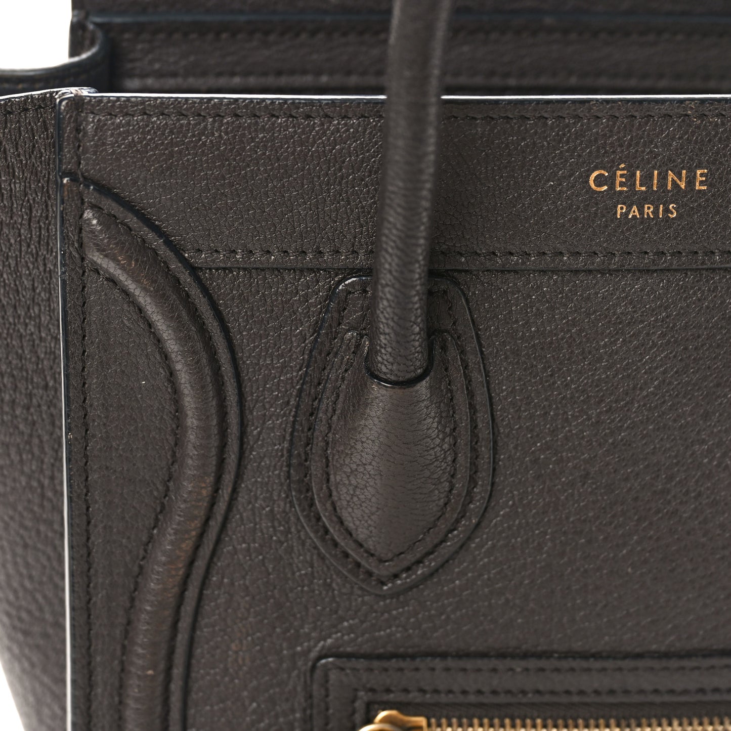 Drummed Calfskin Nano Luggage Brown
