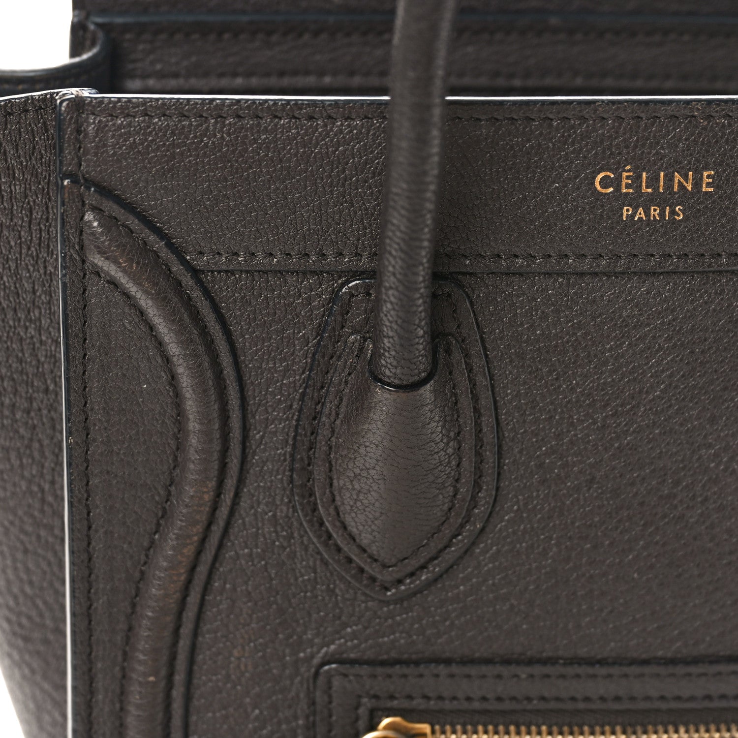 Celine Drummed Calfskin Nano Luggage Brown 12 of 13