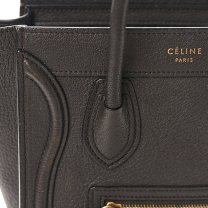 Celine Drummed Calfskin Nano Luggage Brown 12 of 13