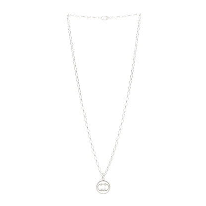 Gucci Sterling Silver Interlocking Circle GG Pendant Necklace 3 of 4