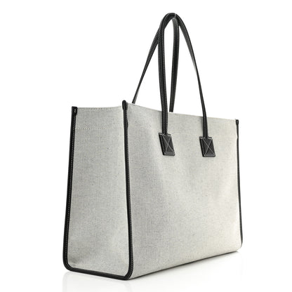 Burberry Canvas Smooth Calfskin Medium Two Tone Freya Tote Black 3 of 10