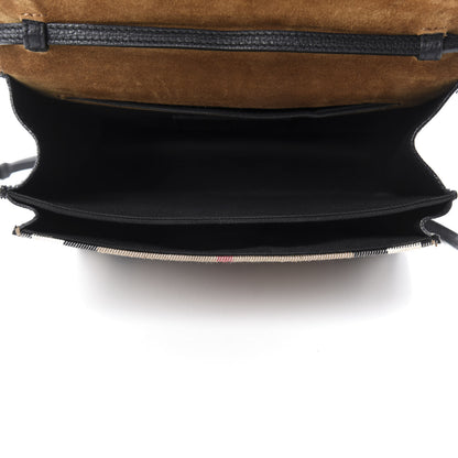 Burberry Derby Calfskin House Check Small Macken Crossbody Bag Black 5 of 10