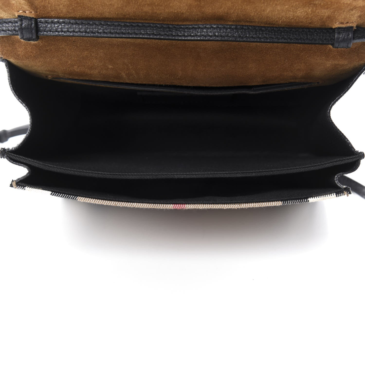 Burberry Derby Calfskin House Check Small Macken Crossbody Bag Black 5 of 10