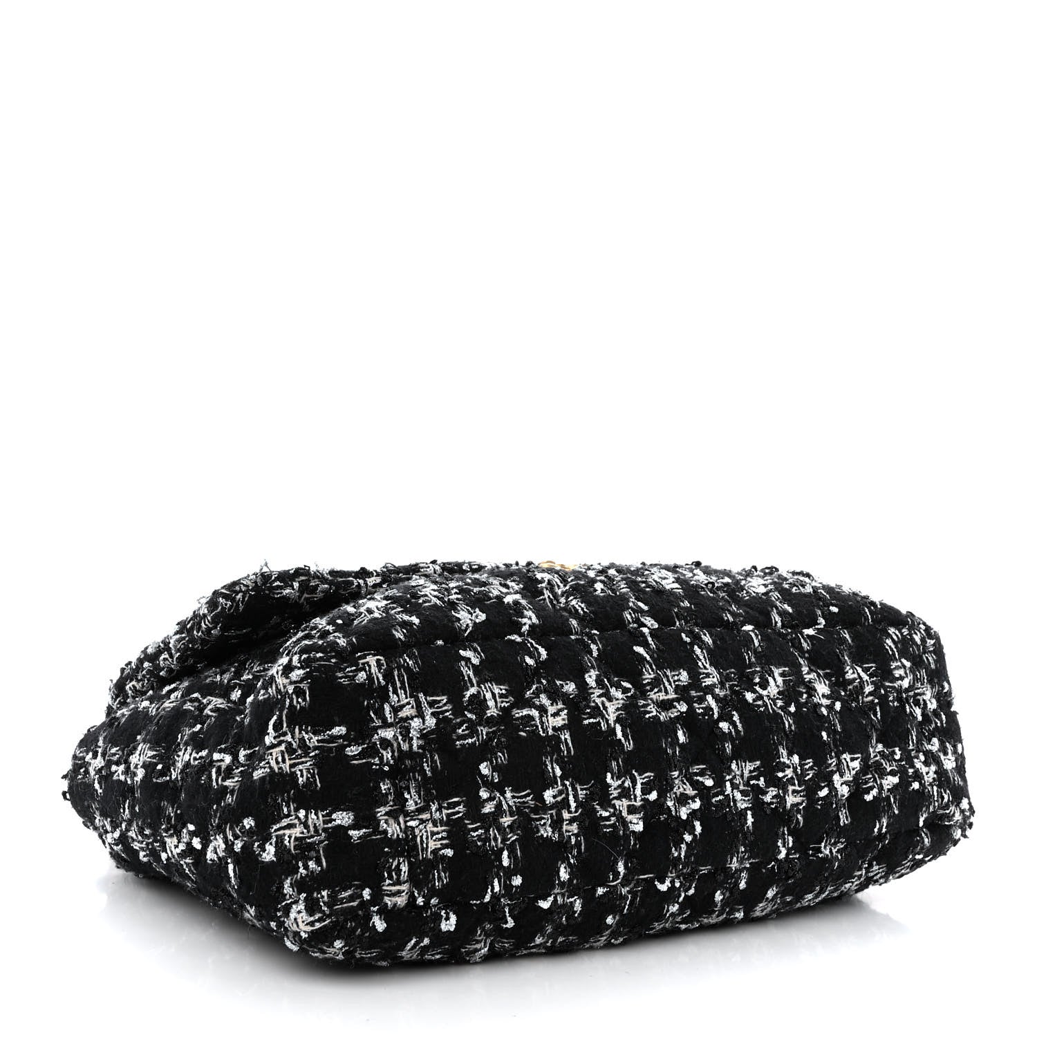 Chanel Tweed Quilted Maxi Chanel 19 Flap Black Silver Ecru 4 of 10