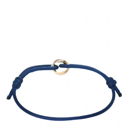 Cartier 18K Pink Yellow White Gold Trinity Adjustable Cord Bracelet Blue 2 of 3