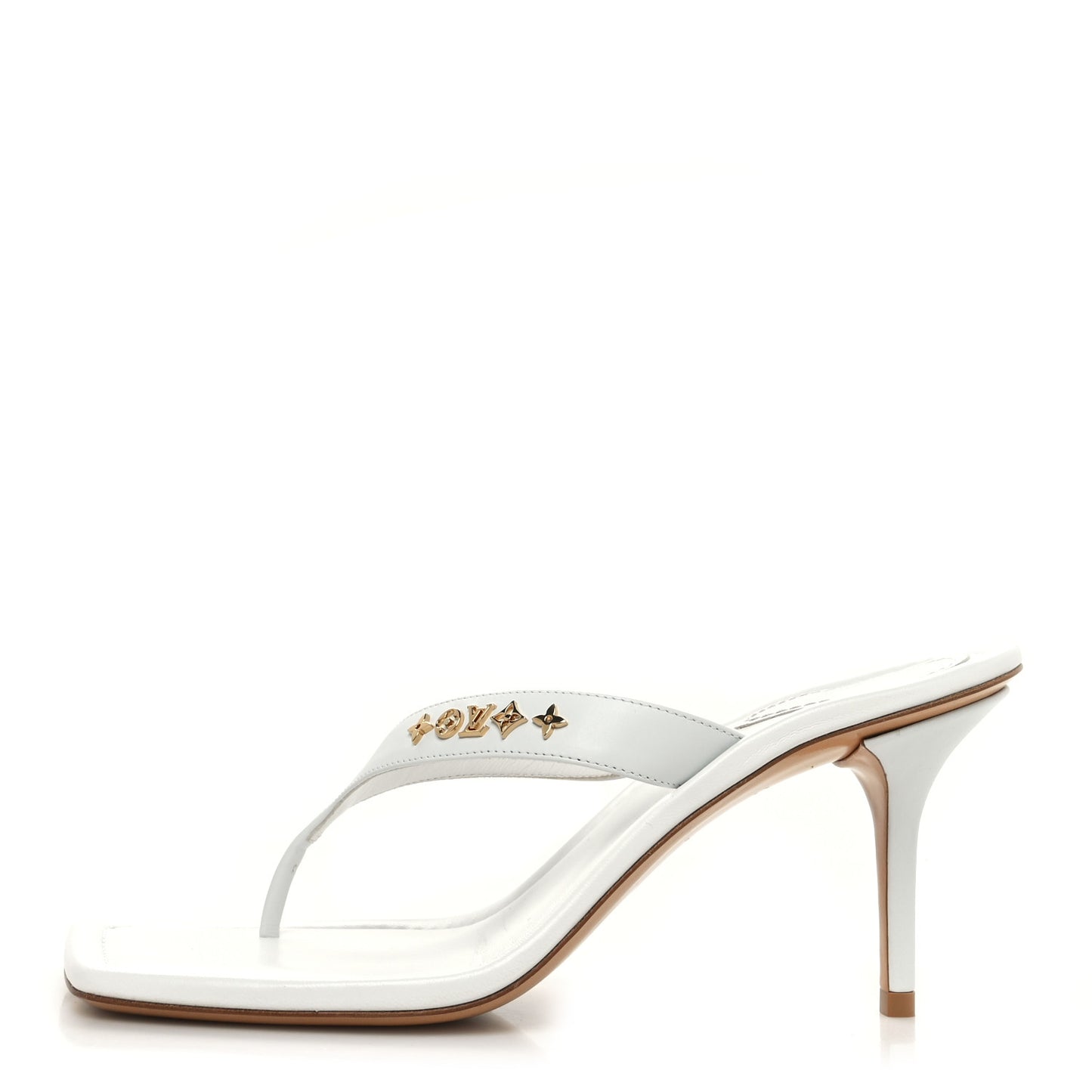 Calfskin Signature Thong Sandal 39 White