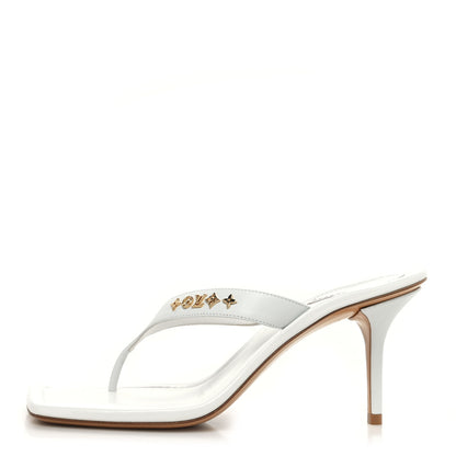 Louis Vuitton Calfskin Signature Thong Sandal 39 White 1 of 8
