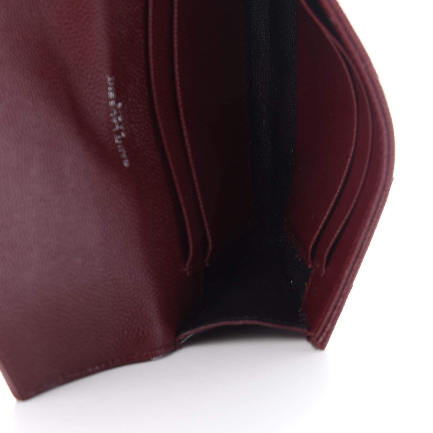 Saint Laurent Grain De Poudre Matelasse Chevron Small Monogram Envelope Wallet Palissandre 5 of 7