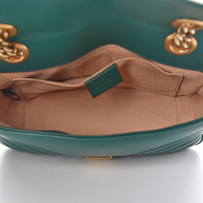 Gucci Calfskin Matelasse Mini GG Marmont Shoulder Bag Emerald Green 5 of 10