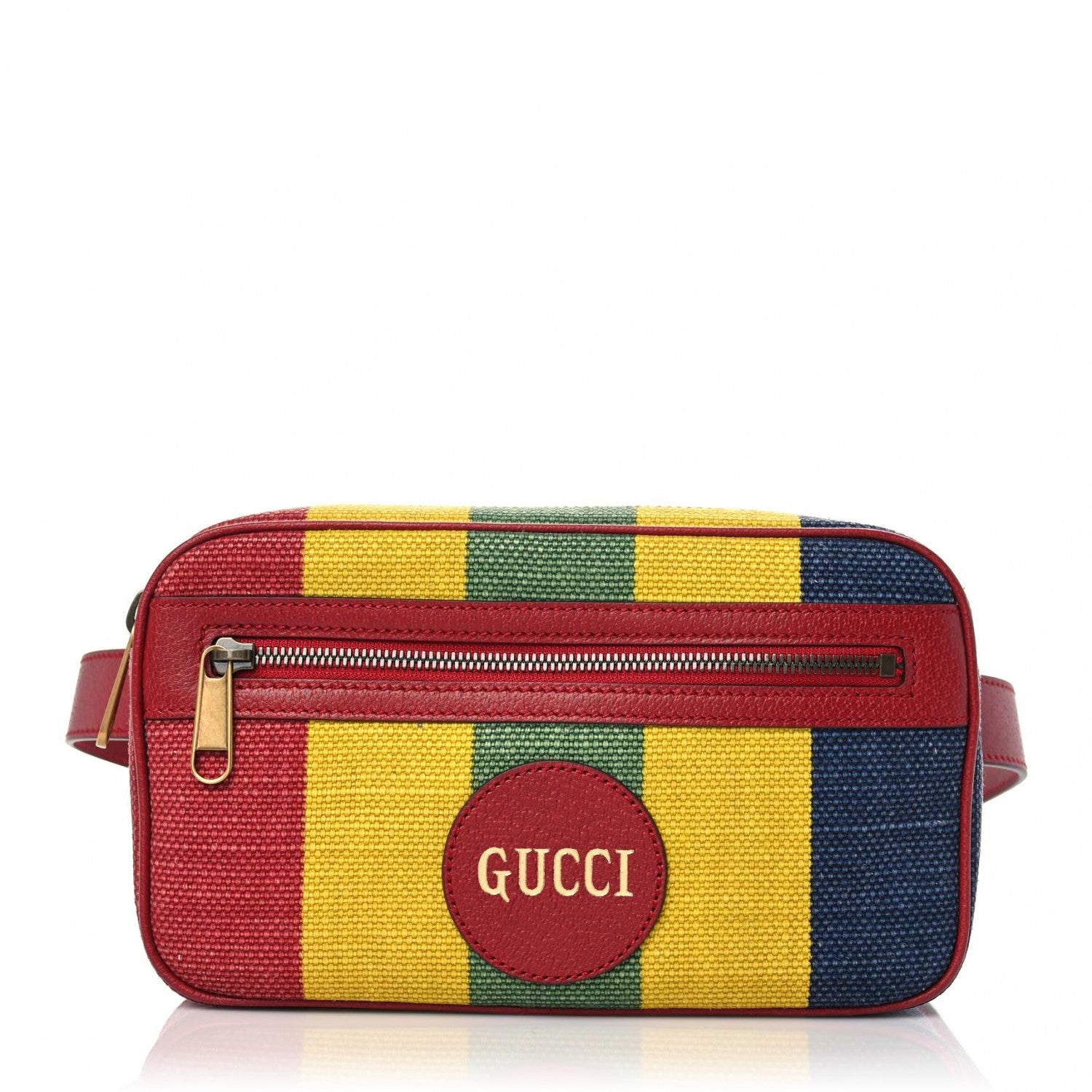 Gucci Canvas Marley Stripe Script Logo Gucci 80 Belt Bag Multicolor 1 of 12