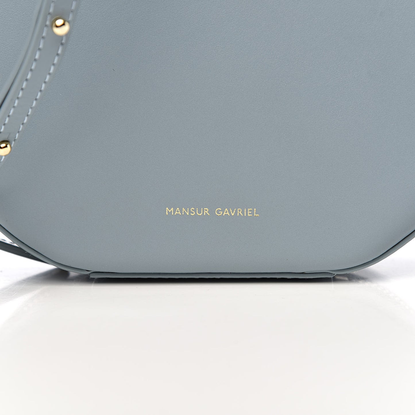 Calfskin Circle Crossbody Bag Grey Blue