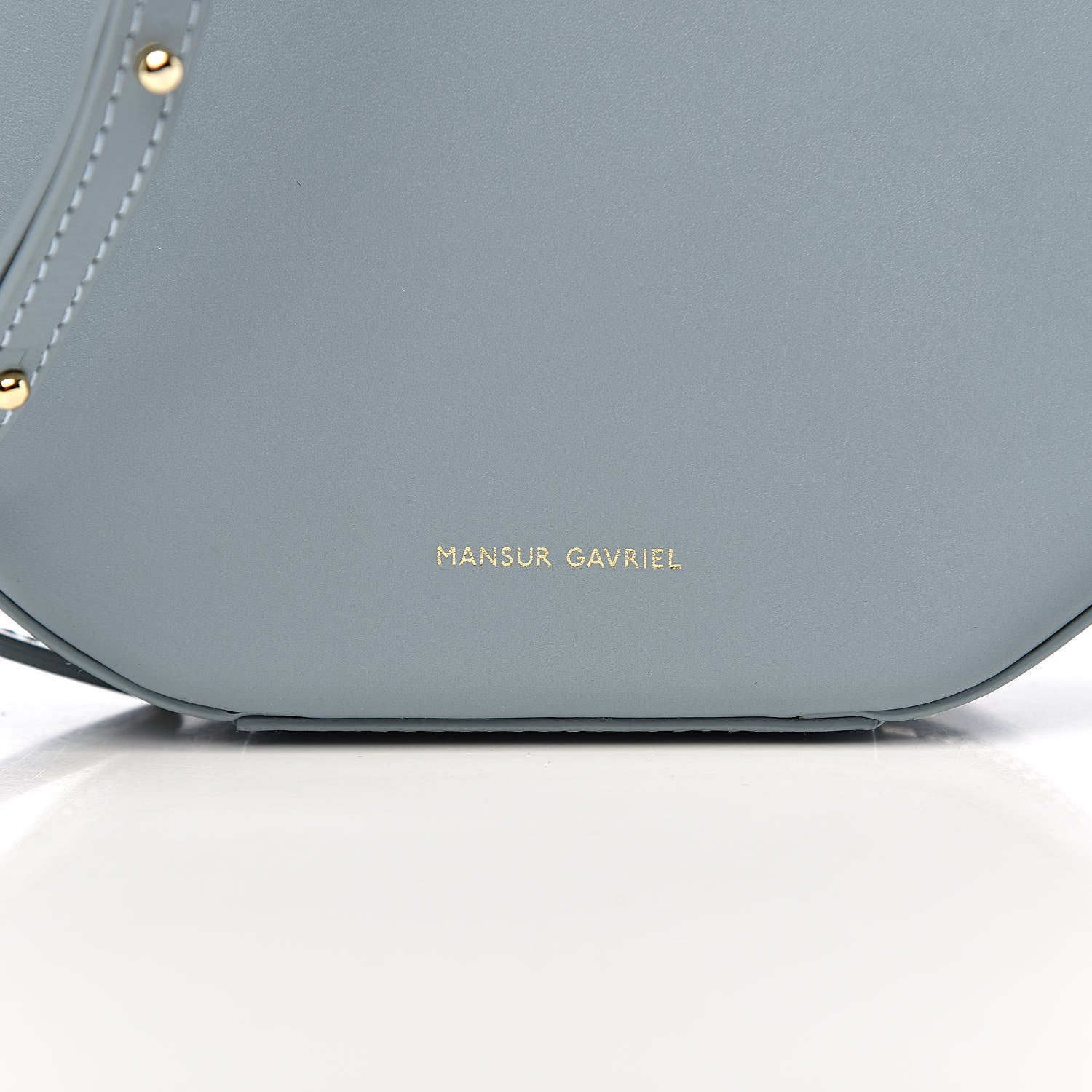 Mansur Gavriel Calfskin Circle Crossbody Bag Grey Blue 6 of 9