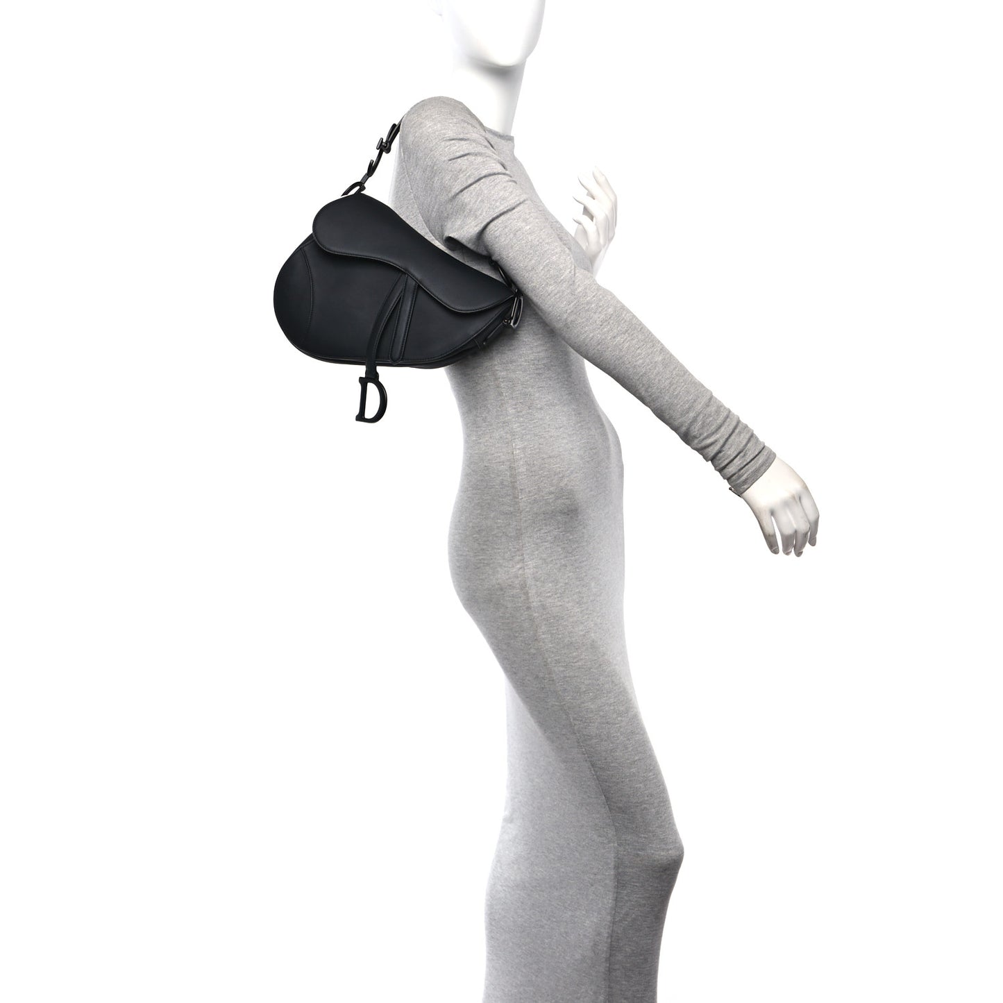 Ultra Matte Calfskin Saddle Bag Black