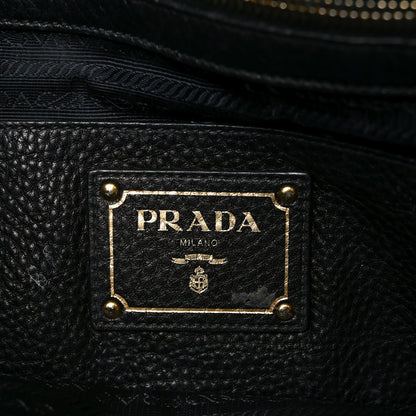 Prada Vitello Daino Side Pocket Tote Black 6 of 9