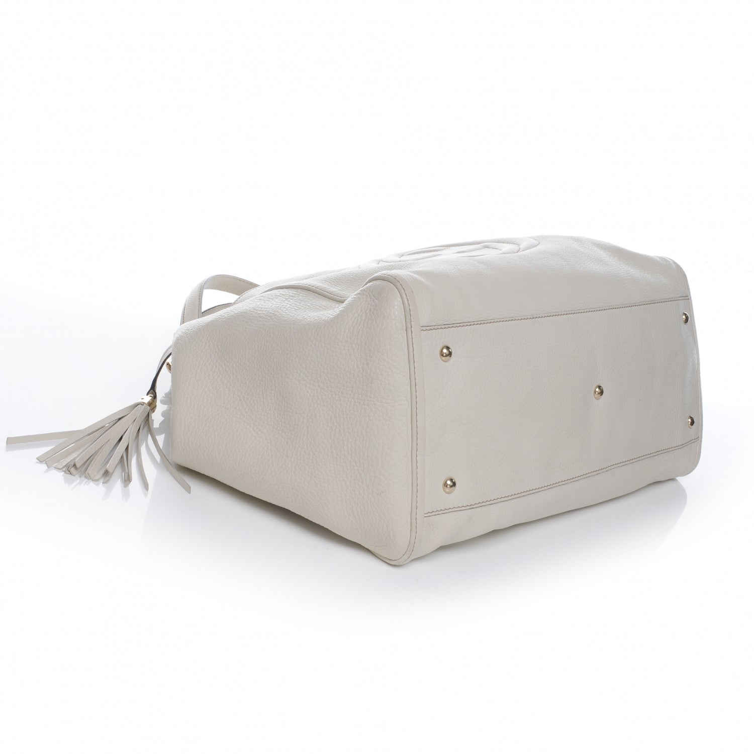 Gucci Pebbled Calfskin Large Soho Shoulder Bag Off White 4 of 10
