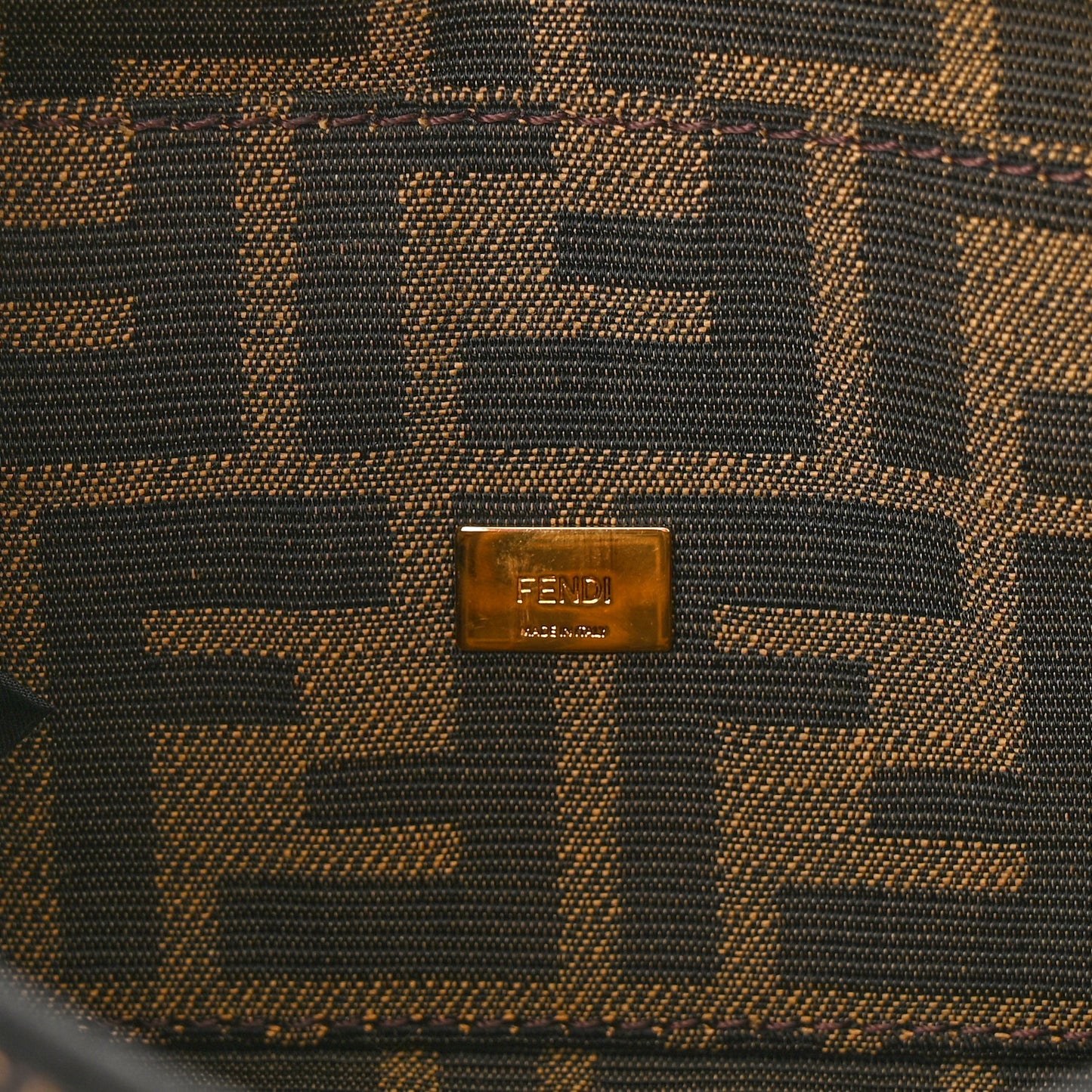 Fabric Jacquard FF 1974 Mini Baguette Tobacco Moro Black