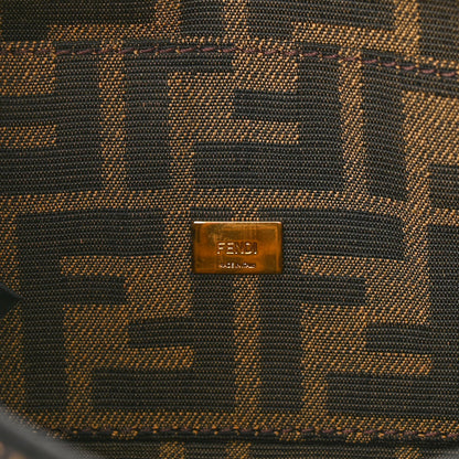 Fendi Fabric Jacquard FF 1974 Mini Baguette Tobacco Moro Black 7 of 11