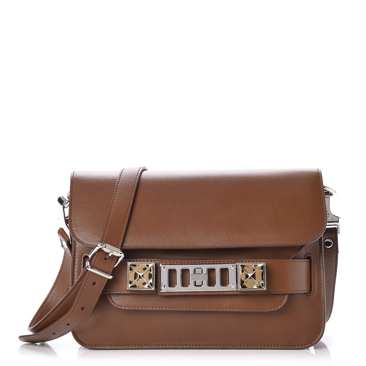 Smooth Calfskin Mini PS11 Classic Shoulder Bag Hazelnut