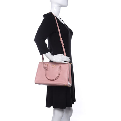 Prada Saffiano Small Galleria Double Zip Tote Orchidea 2 of 8