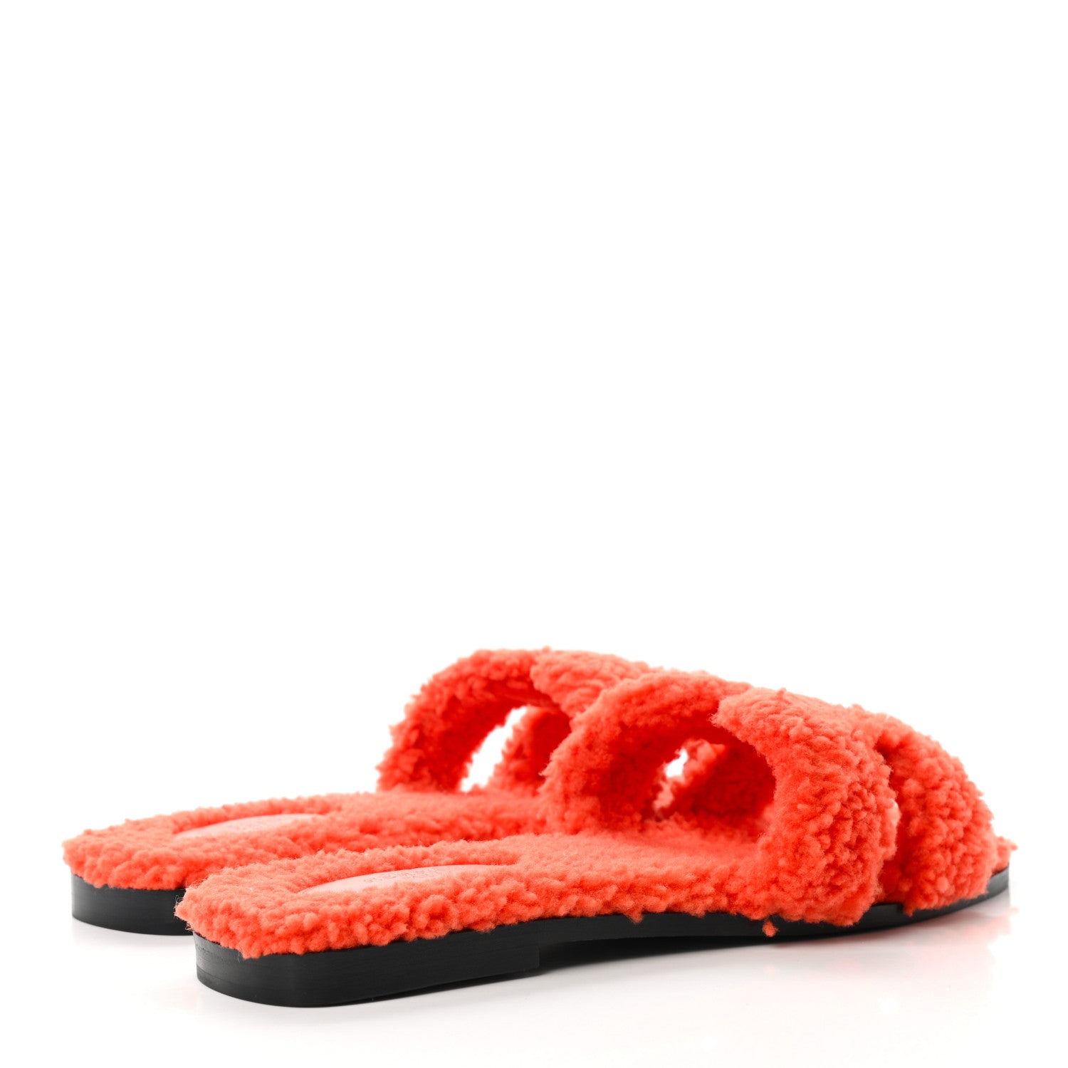 Hermes Woolskin Oran Sandals 41 Orange 4 of 8