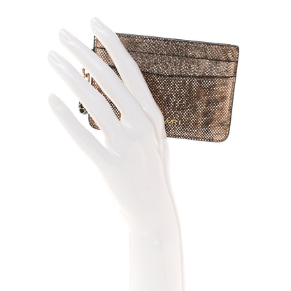 Bulgari Metallic Karung Calfskin Serpenti Forever Card Holder Wallet Beige 2 of 13
