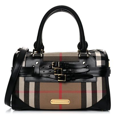 Burberry House Check Bridle Calfskin Medium Alchester Bowling Bag Black 1 of 18