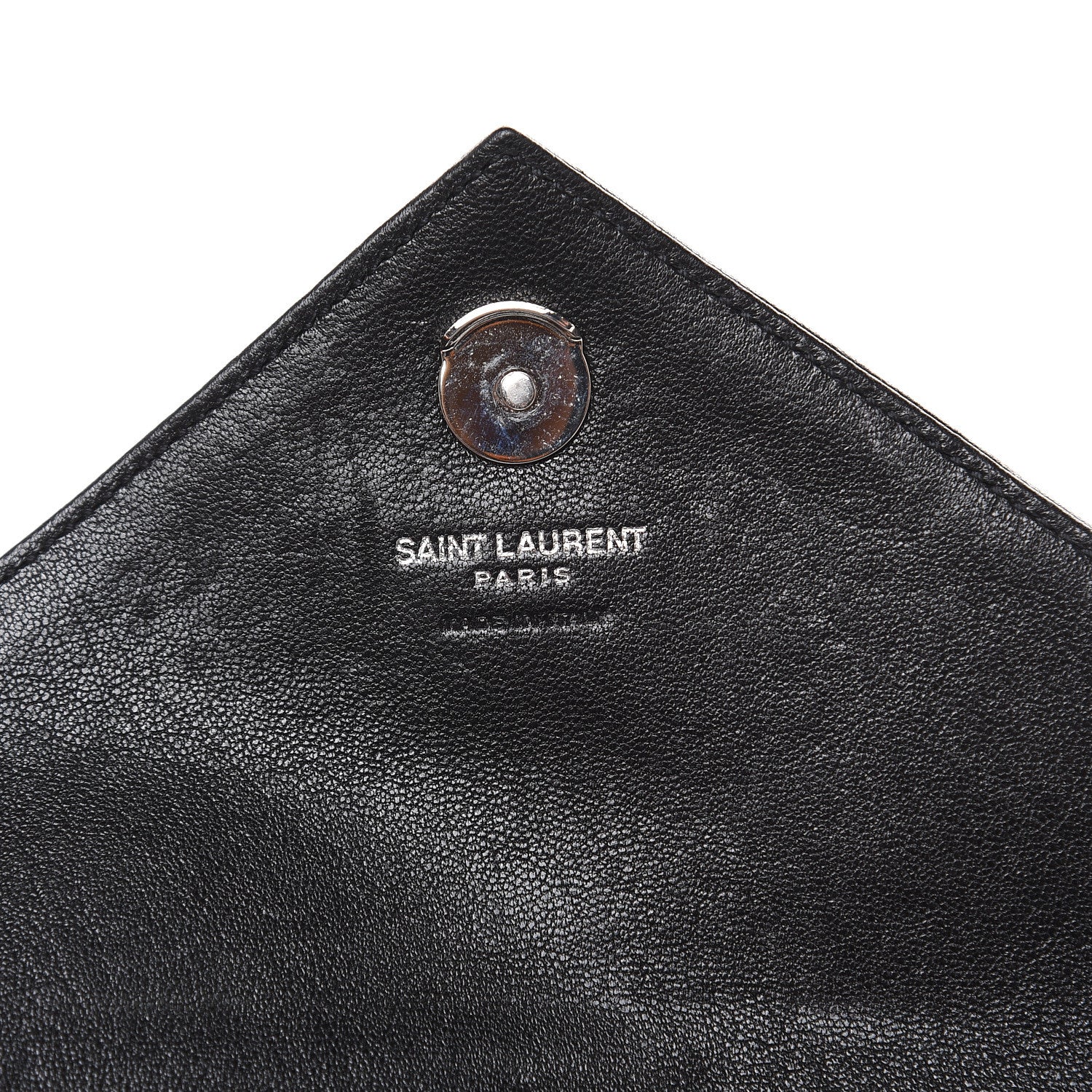 Saint Laurent Sheepskin Matelasse Chevron Monogram College Chain Wallet Black 6 of 10