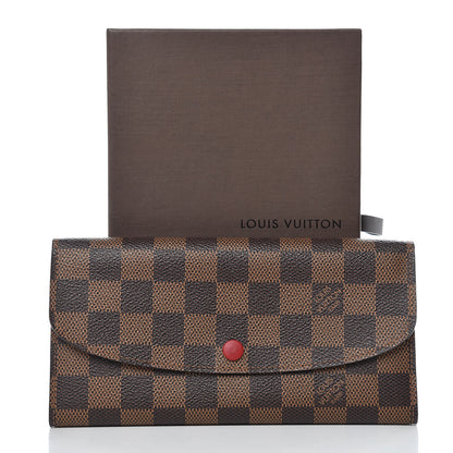 Louis Vuitton Damier Ebene Emilie Wallet Red 9 of 9
