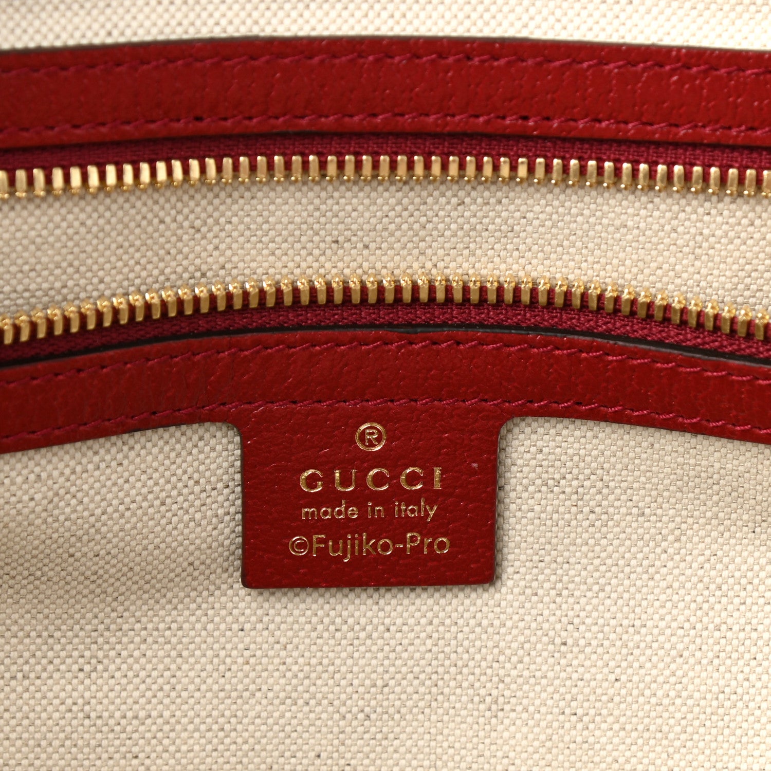 Gucci X DORAEMON Mini Vintage GG Supreme Monogram Web Duffle Travel Bag Beige Cherry Red 5 of 9