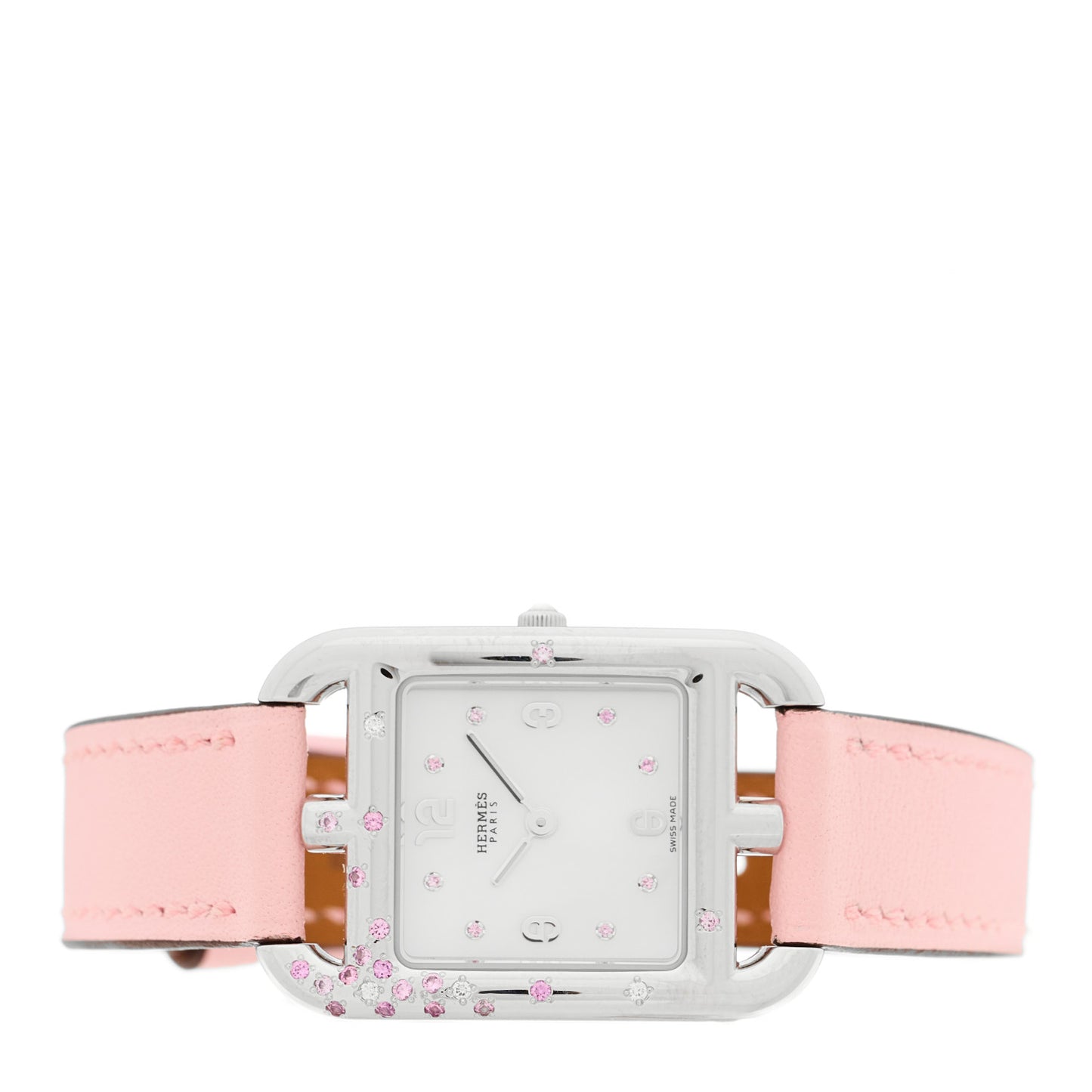 Stainless Steel Swift Diamond Pink Sapphire Mother of Pearl 23mm Cape Cod Quartz Watch Rose Sakura