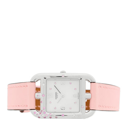 Hermes Stainless Steel Swift Diamond Pink Sapphire Mother of Pearl 23mm Cape Cod Quartz Watch Rose Sakura 2 of 5