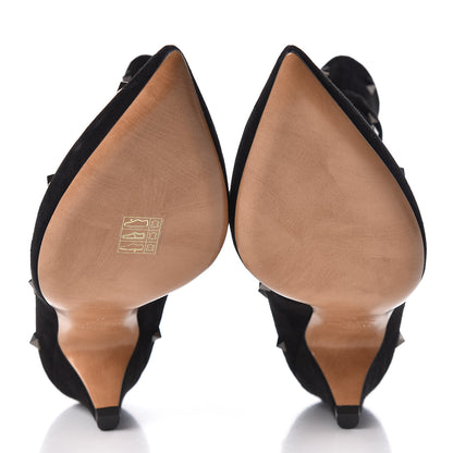 Valentino Garavani Suede Rockstud Scrunch Ankle Booties 41 Black 8 of 8