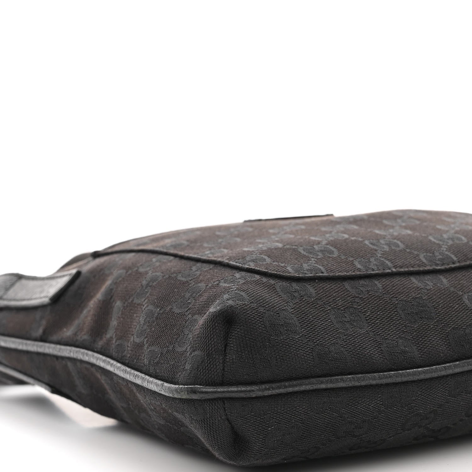 Gucci Monogram Flat Messenger Bag Black 10 of 12