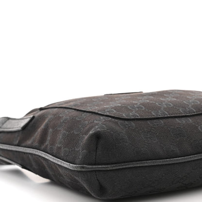 Gucci Monogram Flat Messenger Bag Black 10 of 12