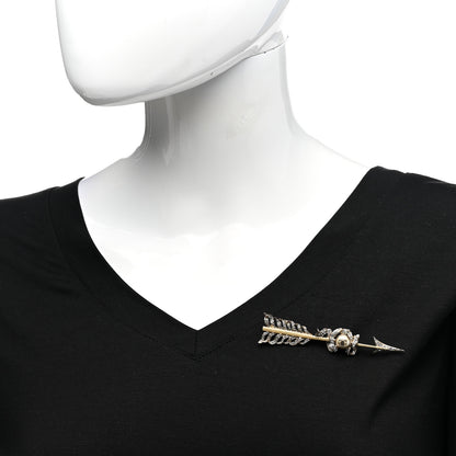 Chanel Crystal Pearl CC Arrow Brooch Gold 2 of 6