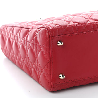 Christian Dior Lambskin Cannage Large Lady Dior Red 7 of 8