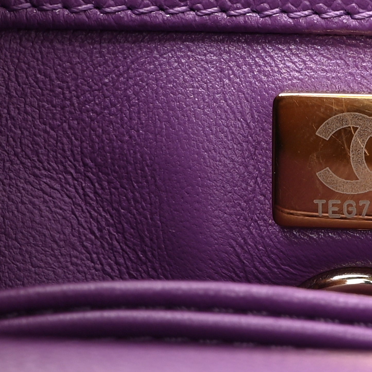 Caviar Quilted Mini Coco Handle Flap Purple