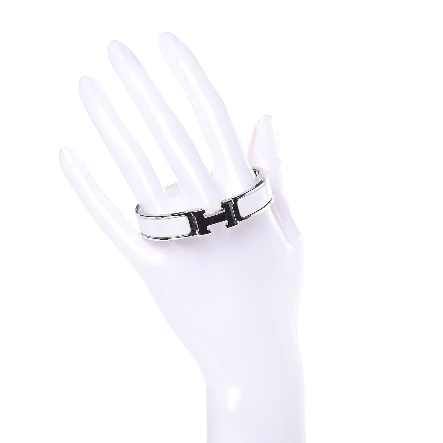 Hermes Enamel Narrow Clic Clac H Bracelet PM White 2 of 7
