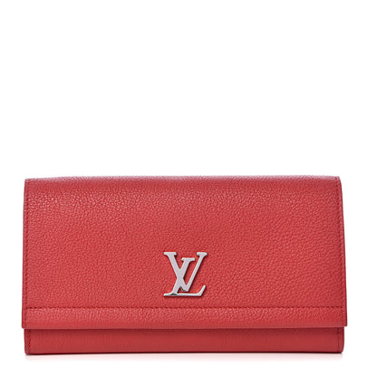 Louis Vuitton Calfskin Lockme II Wallet Rubis 1 of 8